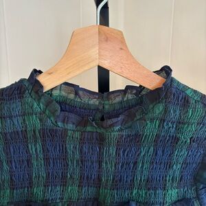 Vineyard Vines NWT Charleston Black Watch Plaid Flutter Sleeve Dress Girl’s M